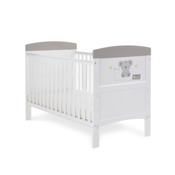 Obaby Grace Inspire Cot Bed – Hello World Koala – Grey