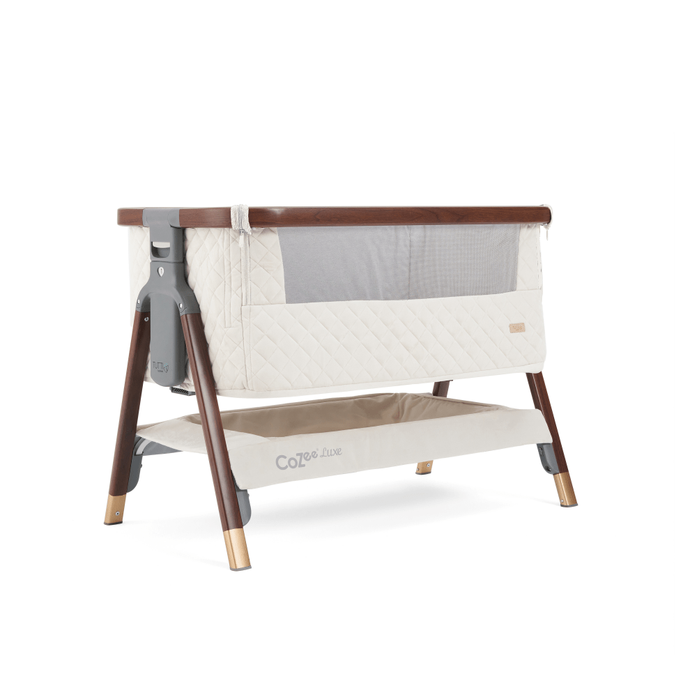 Photos - Cot Tutti Bambini CoZee Luxe Bedside Crib Walnut & Cream DSR1405 