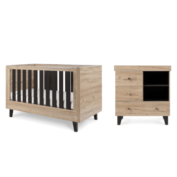Tutti Bambini Como 2 Pcs Room Set Distressed Oak & Slate Grey