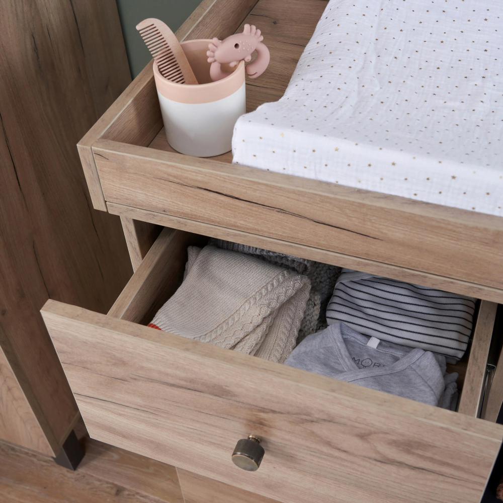 Tutti Bambini Como Chest Changer Distressed Oak & Slate Grey