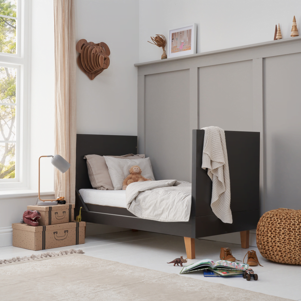 Tutti Bambini Como Cot Bed Slate Grey Rosewood BabyMonitorsDirect