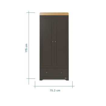 Tutti Bambini Rio Wardrobe – Slate & Oak Dimension