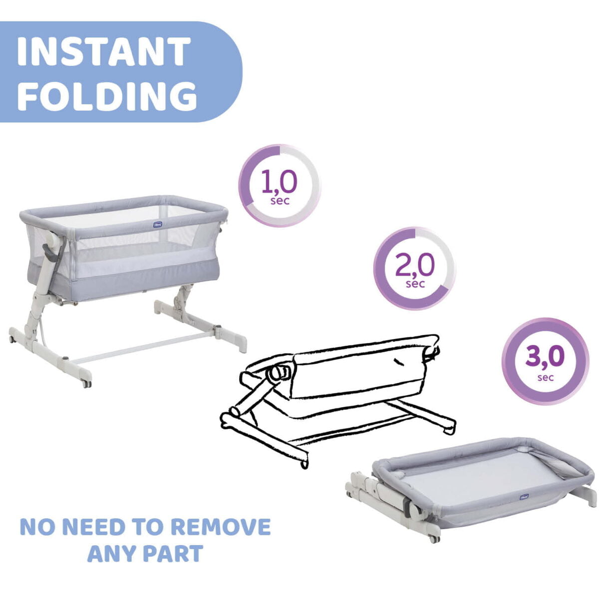 Chicco Next2Me Pop Up - Grey Mist - Image 6