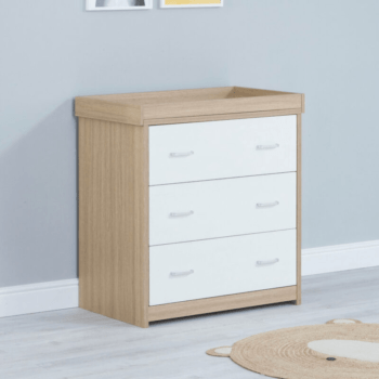 Babymore Luno Veni Chest Changing Unit - White Oak