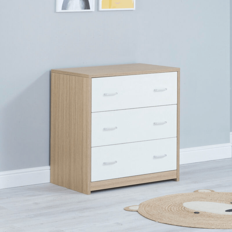 Babymore Luno Veni Chest Changing Unit - White Oak