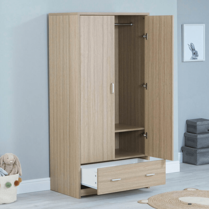 Babymore Veni 3 Piece Room Set with Drawer - Oak
