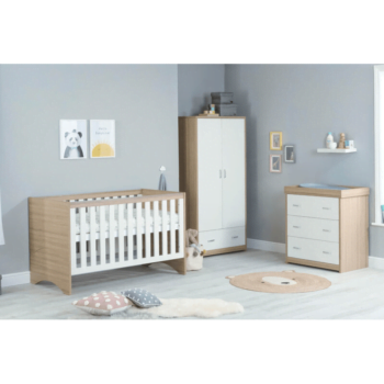 Babymore Veni 3 Piece Room Set - Oak White
