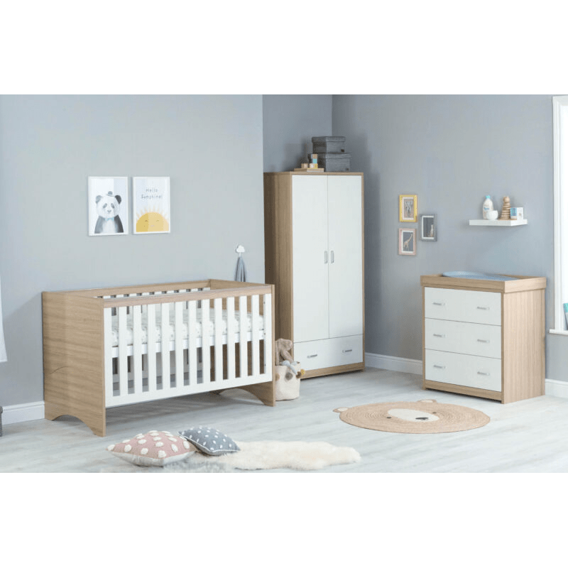 Photos - Kids Furniture Babymore Veni 3 Piece Room Set - Oak White DSR13262WHT 