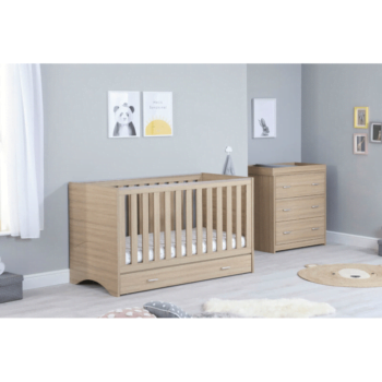 Babymore Veni 2 Piece Room Set with Drawer - Oak