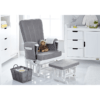 Obaby Deluxe Reclining Glider Chair- White with Grey Cushions