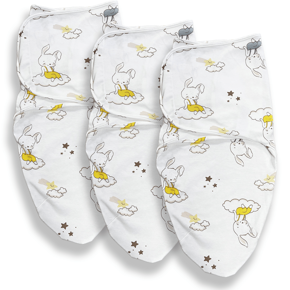 Callowesse Newborn Baby Swaddle - 0-3 Months - Bunny Dreams