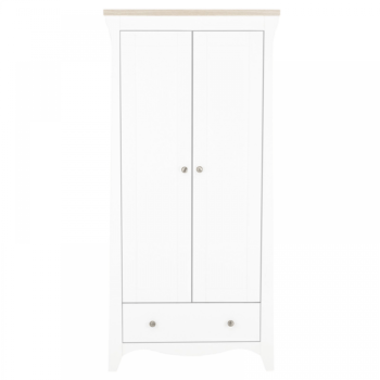 Cuddleco Clara Double Wardrobe - Satin White/Driftwood Ash