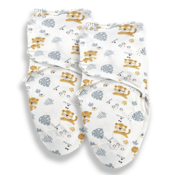 Callowesse Newborn Baby Swaddle - 0-3 Months - Curious Cubs - Pack of 2