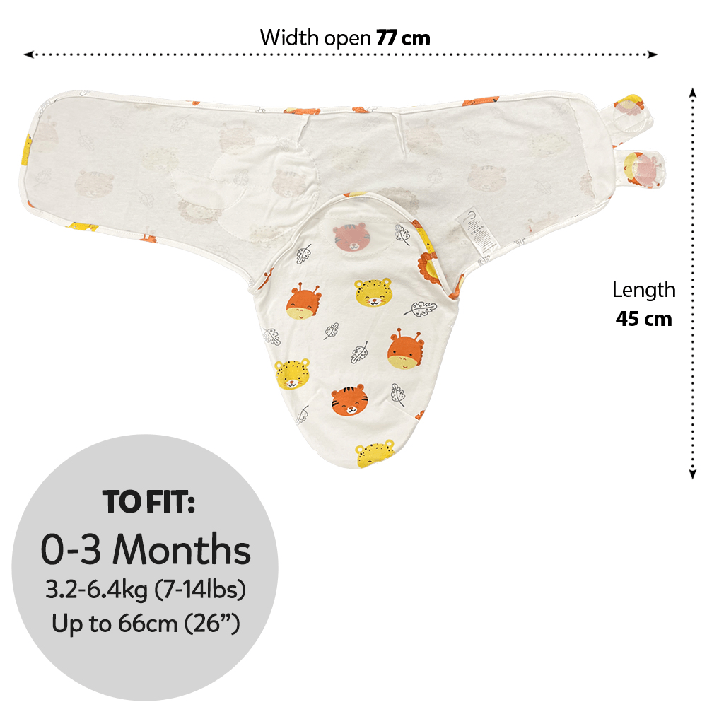 Callowesse Newborn Baby Swaddle - 0-3 Months - Curious Cubs