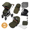 Ickle Bubba Stomp V4 i-Size Travel System With ISOFIX Base - Woodland Chrome