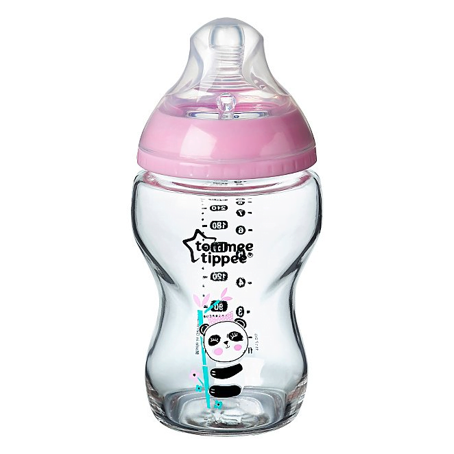 TOMMEE TIPPEE biberon 0m+ verre lapin rose 250ml ref/42270610