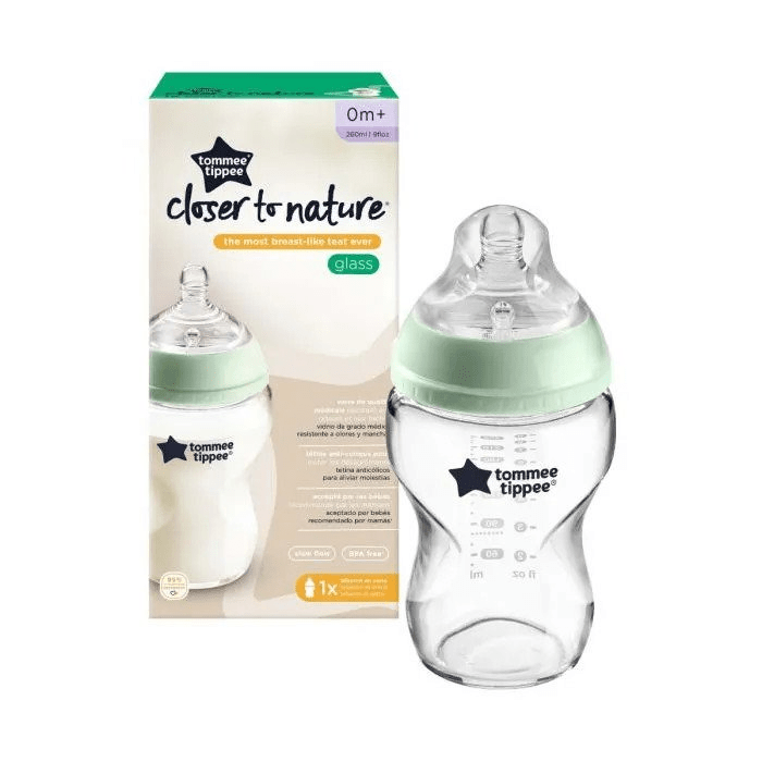 Tommee Tippee Closer to Nature Glass Decorated Bottle Clear 250ml