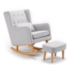 Babymore Lux Nursing Rocking and Arm Chair with Stool – Grey