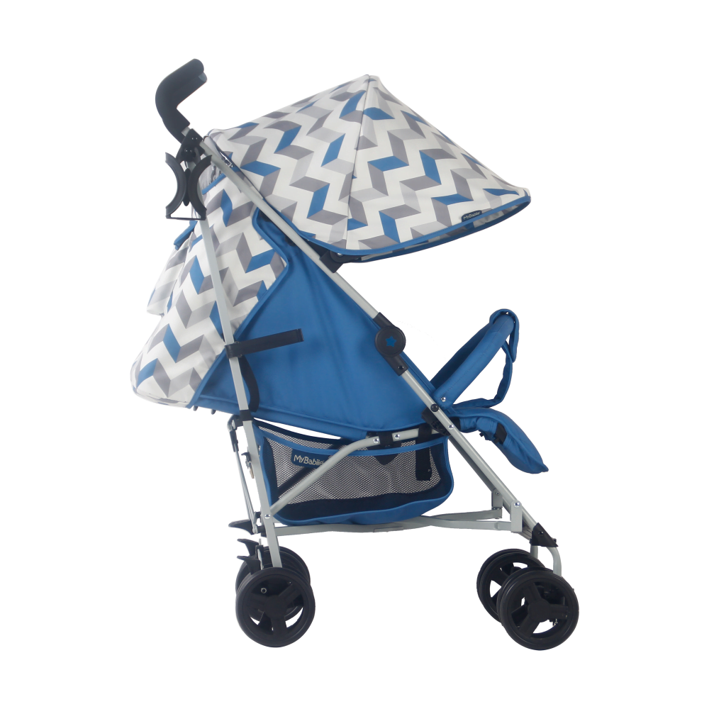 My Babiie MB02 Lightweight Stroller Blue Chevron