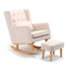 Babymore Lux Nursing Rocking and Arm Chair with Stool - Cream