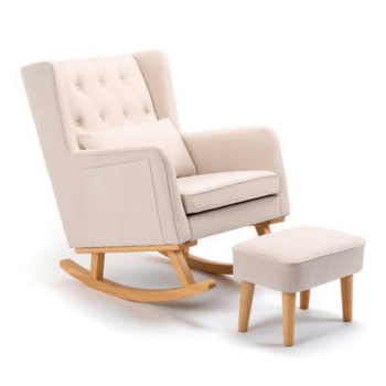 Babymore Lux Nursing Rocking and Arm Chair with Stool - Cream