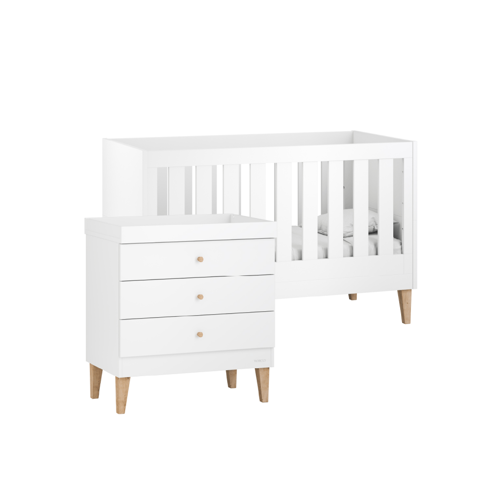 Photos - Kids Furniture Venicci Saluzzo 2 Piece Room Set - Premium White DSR14524WHI 