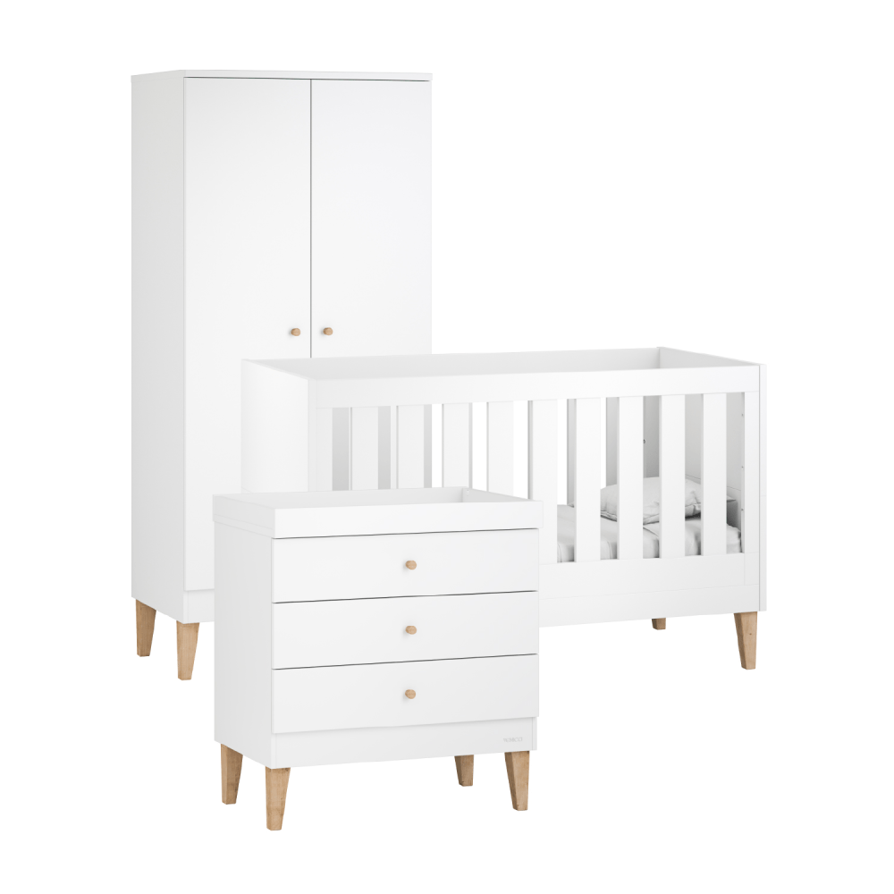 Photos - Kids Furniture Venicci Saluzzo 3 Piece Room Set - Premium White DSR14525WHI 