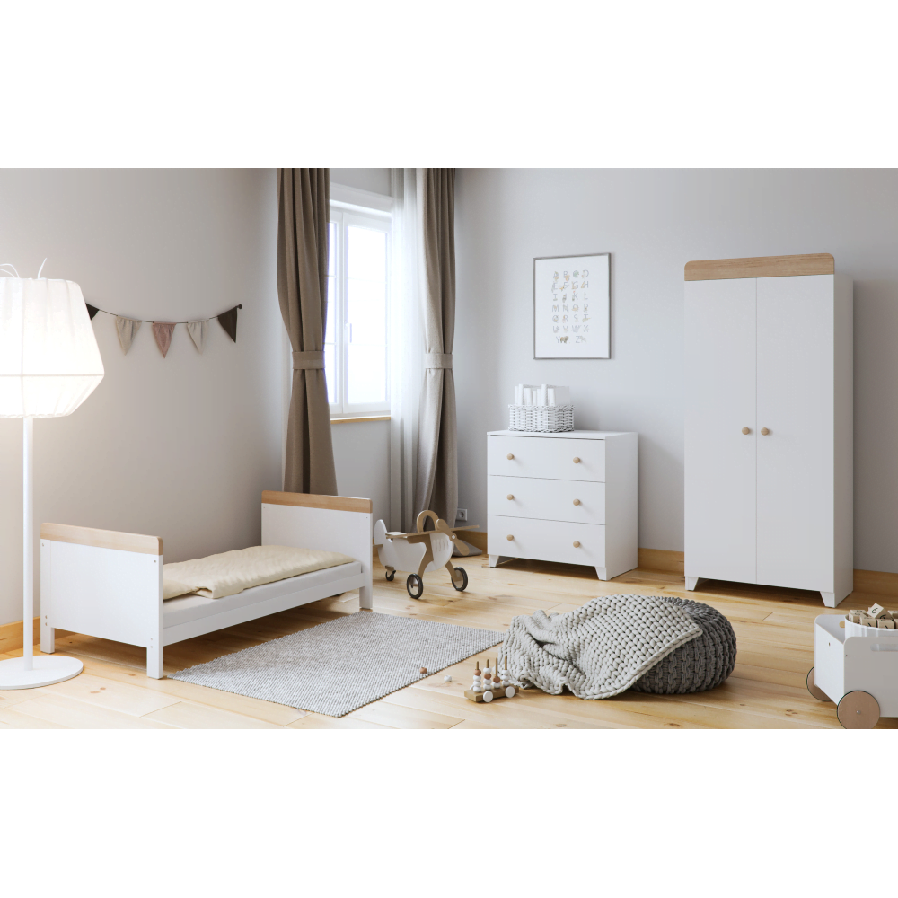 Callowesse Barnack Cot Bed - White & Oak