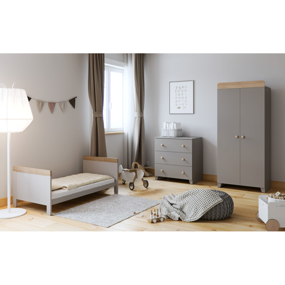 Callowesse Barnack Cot Bed - Grey & Oak