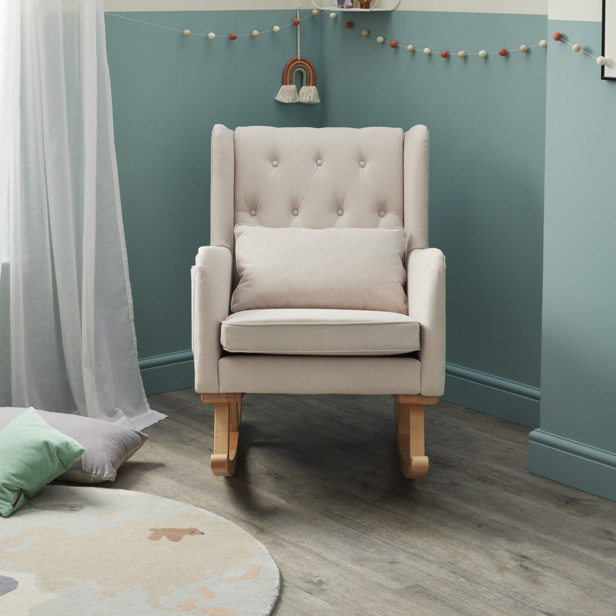 Babymore Lux Nursing Rocking and Arm Chair - Cream - Image 6