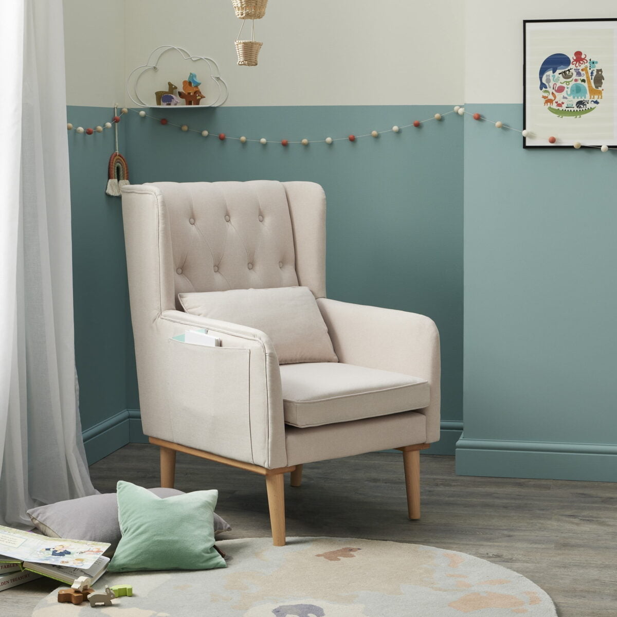 Babymore Lux Nursing Rocking and Arm Chair - Cream - Image 7