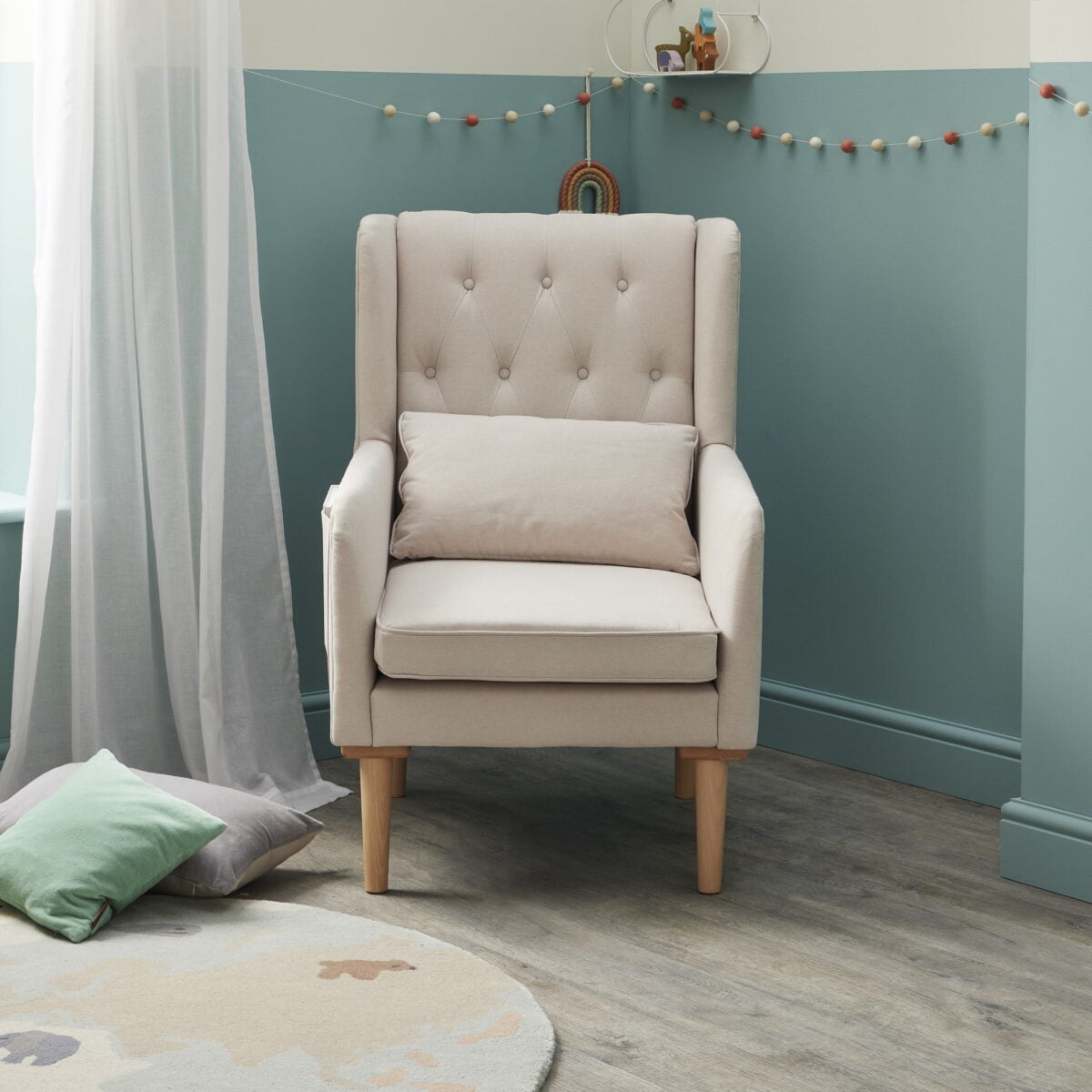 Babymore Lux Nursing Rocking and Arm Chair - Cream - Image 8