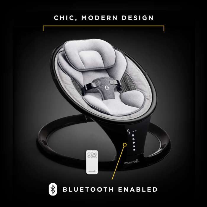 Munchkin Bluetooth Enabled Newborn Swing, Chair & Seat | Black